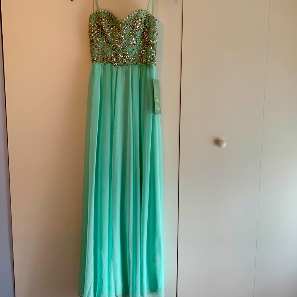 Prom gown.  Mint green